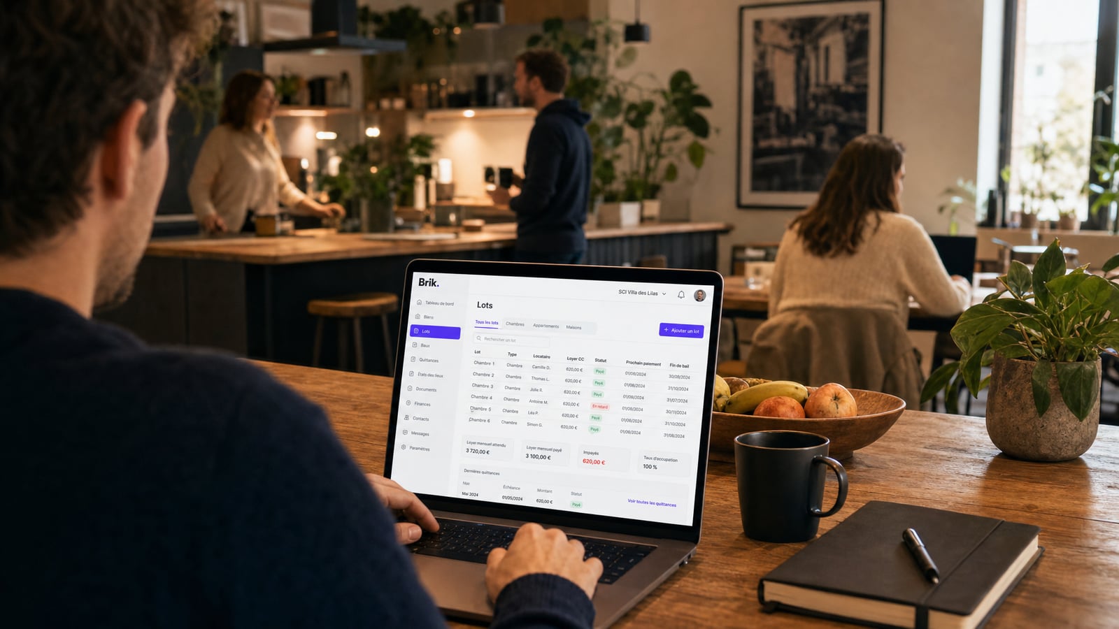 Espace de coliving et suivi des résidents dans Brik Pro